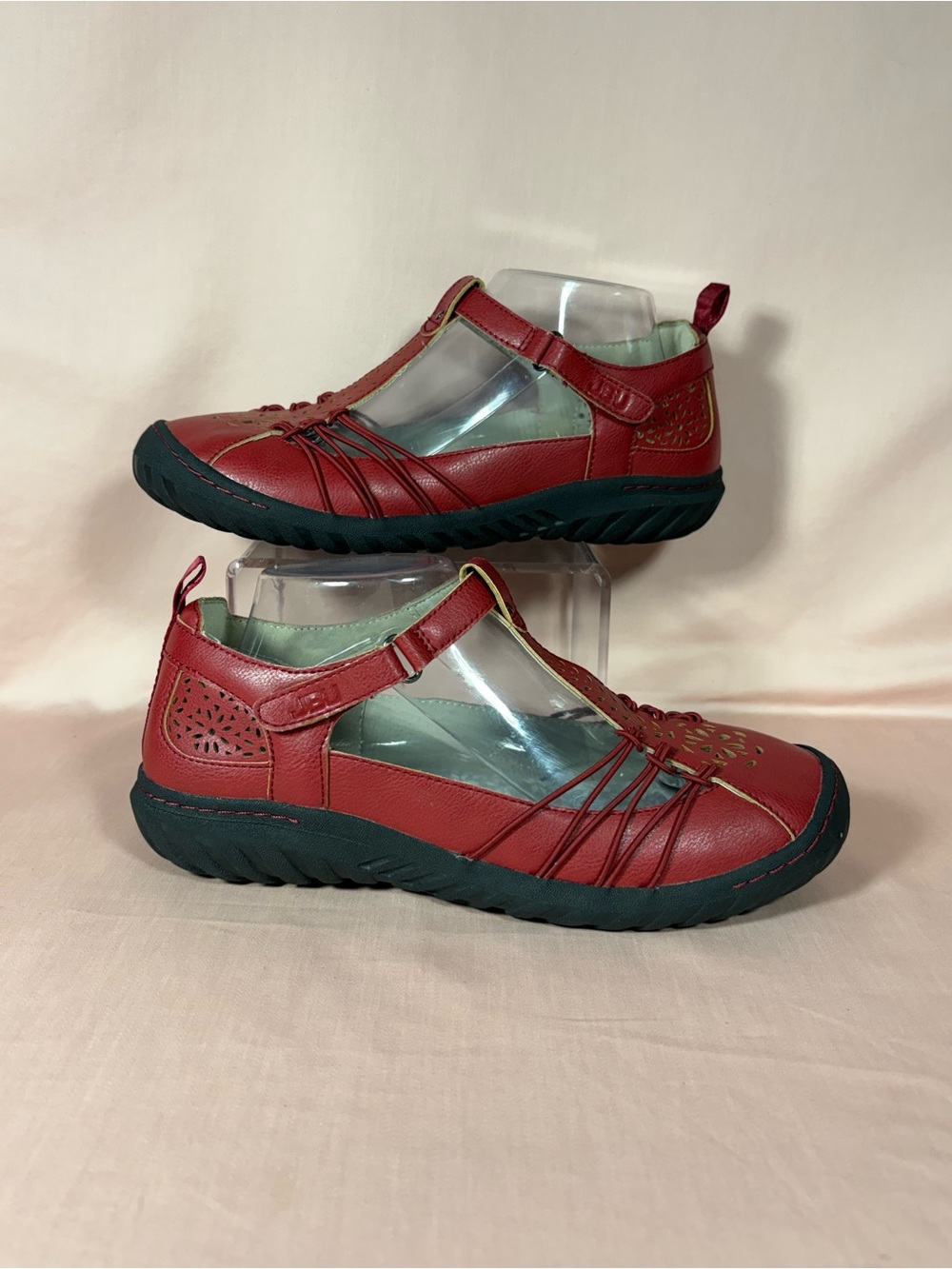 JBU by Jambu Women's Sahara Red Vegan Leather Mary Jane Shoes Size 8.5 W